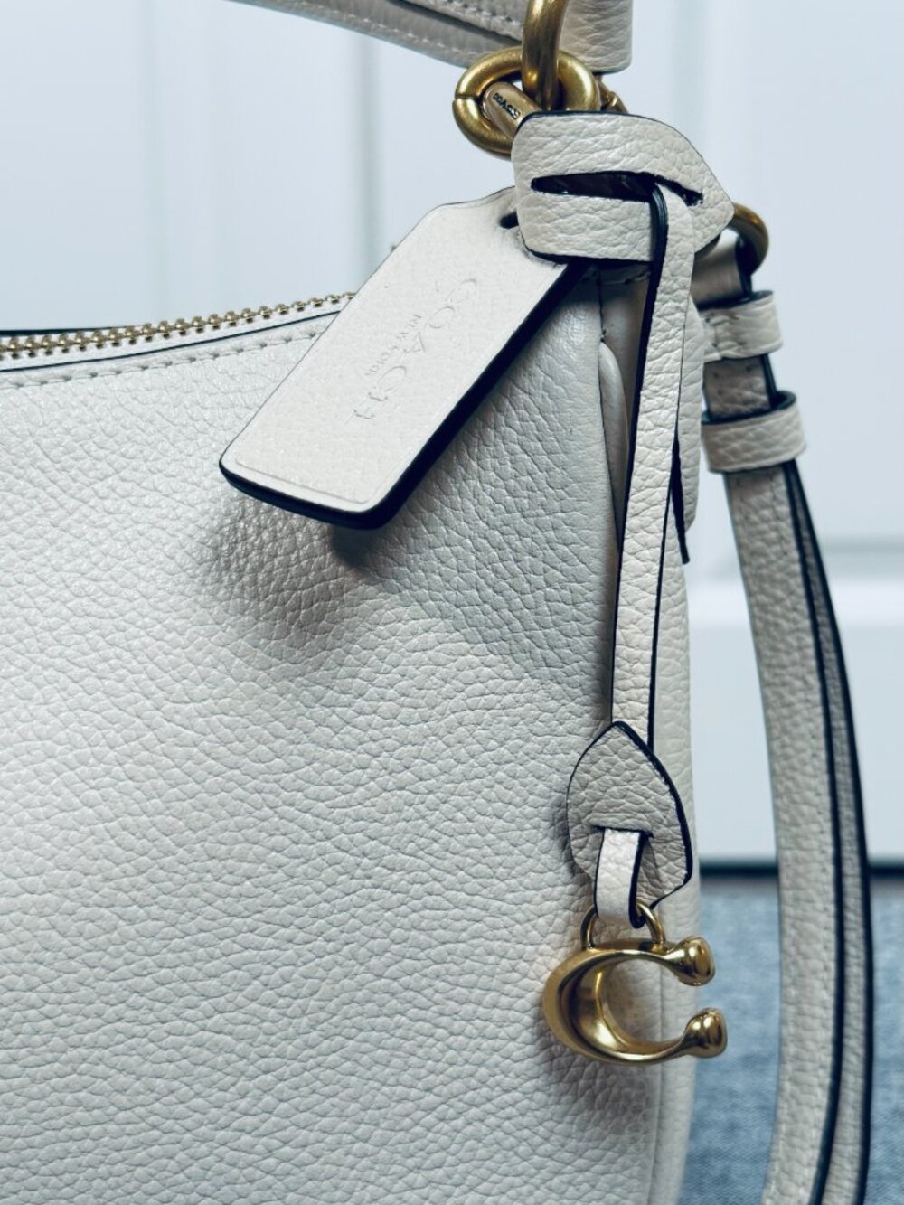 NWOT COACH Sutton Handbag/Crossbody in Chalk Polished Pebble Leather - Picture 10 of 14